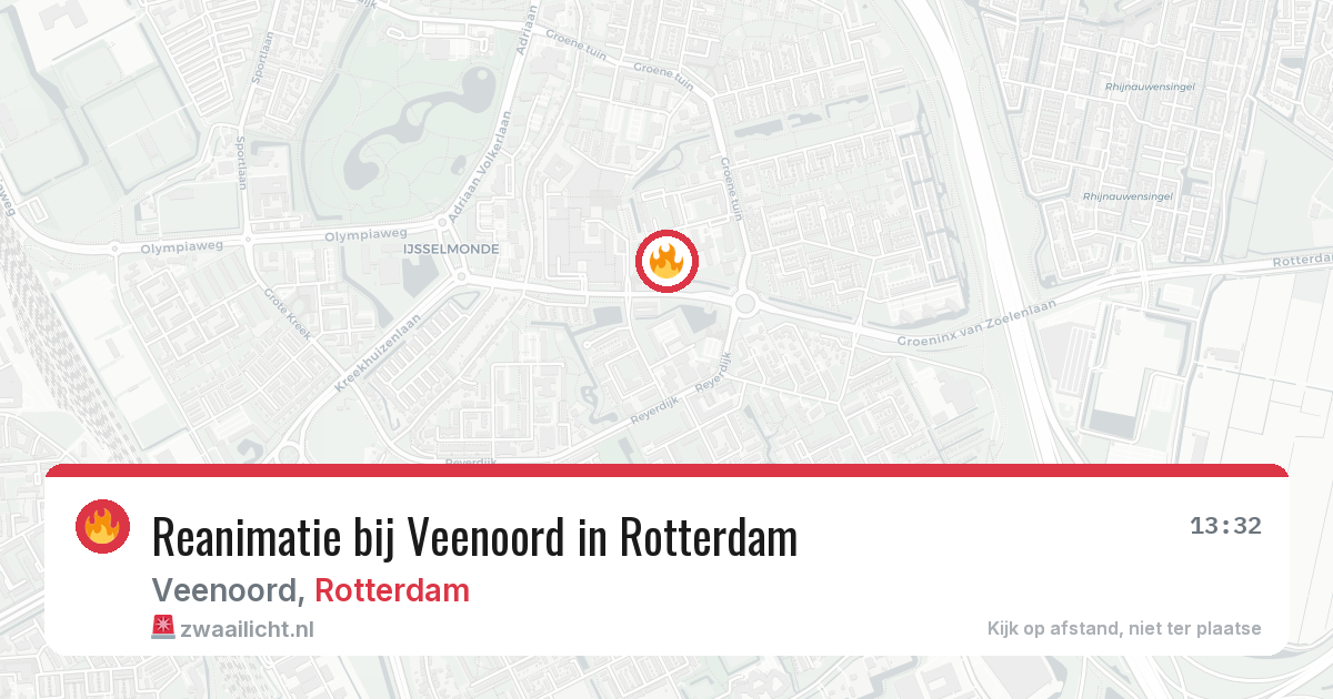Reanimatie bij Veenoord in Rotterdam — 10 aug 2026