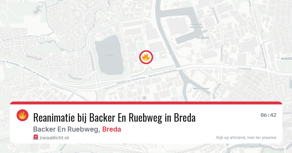 Reanimatie bij Backer En Ruebweg in Breda — 23 jul 2026