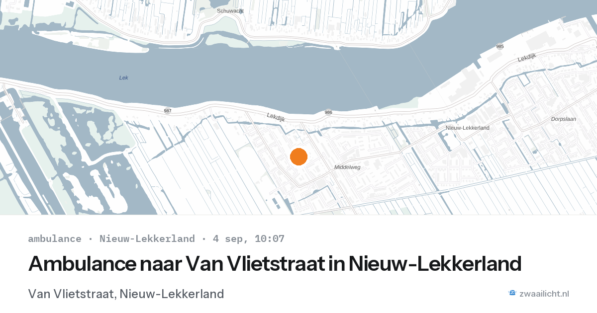 Ambulance naar Van Vlietstraat in Nieuw-Lekkerland — 4 sep 2026