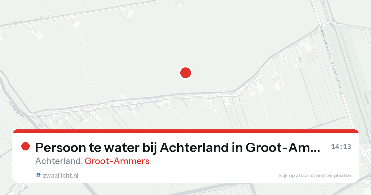 Persoon te water bij Achterland in Groot-Ammers — 20 aug 2026