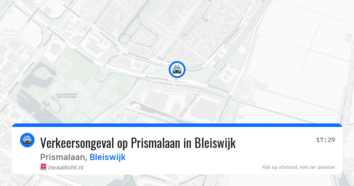 Verkeersongeval op Prismalaan in Bleiswijk — 23 jul 2026