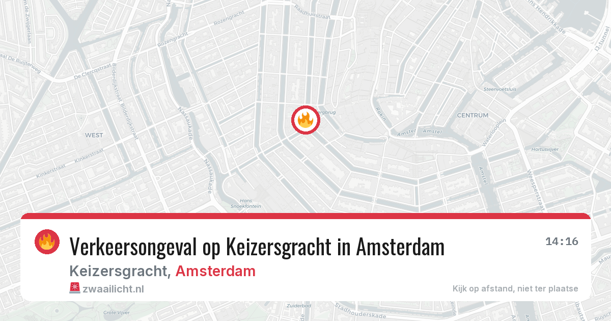 Verkeersongeval op Keizersgracht in Amsterdam — 24 mei 2026