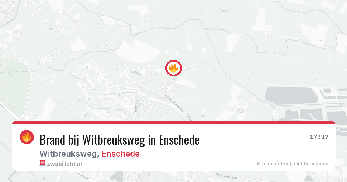 Brand bij Witbreuksweg in Enschede — 31 mei 2026