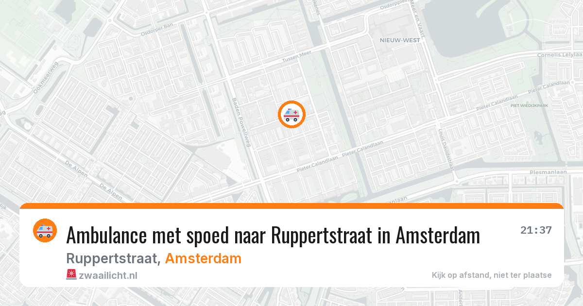 Ambulance met spoed naar Ruppertstraat in Amsterdam — 14 jun 2026