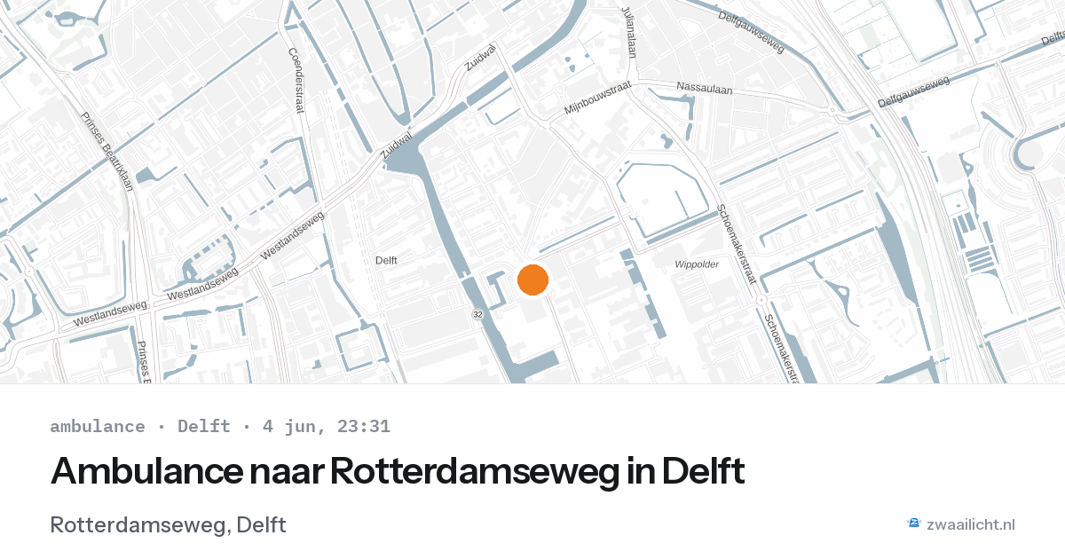 Ambulance naar Rotterdamseweg in Delft — 4 jun 2026