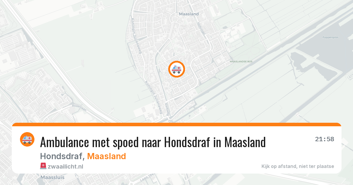 Ambulance met spoed naar Hondsdraf in Maasland — 2 aug 2026