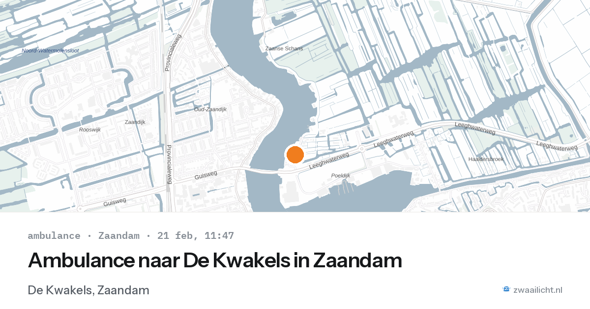 Ambulance naar De Kwakels in Zaandam — 21 feb 2026