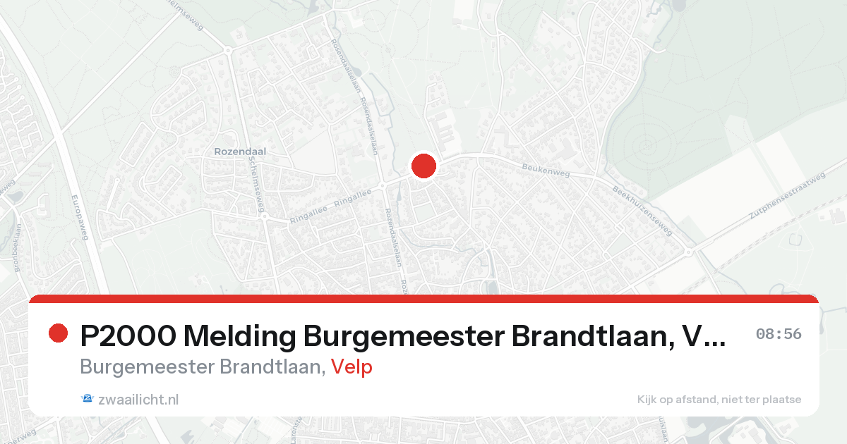 P2000 Melding Burgemeester Brandtlaan, Velp — 16 jun 2026