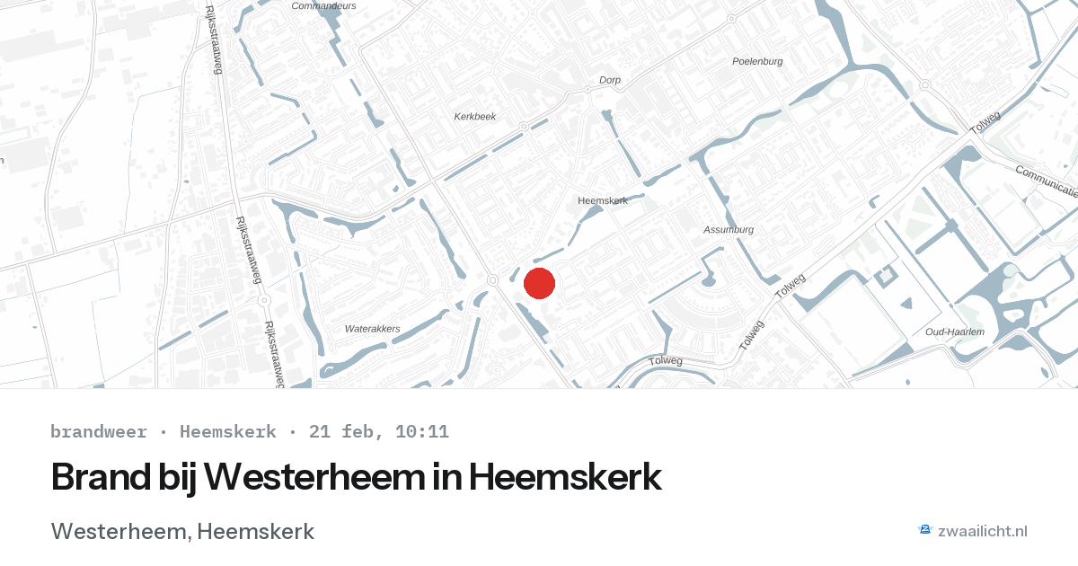 Brand bij Westerheem in Heemskerk — 21 feb 2026
