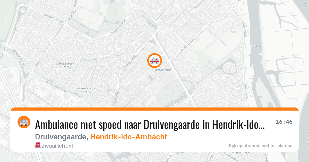 Ambulance met spoed naar Druivengaarde in Hendrik-Ido-Ambacht — 20 apr 2026