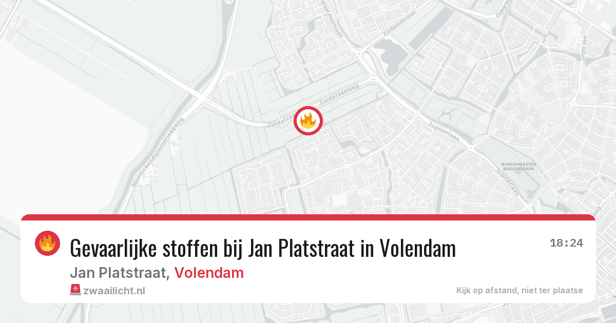 Gevaarlijke stoffen bij Jan Platstraat in Volendam — 22 jun 2026