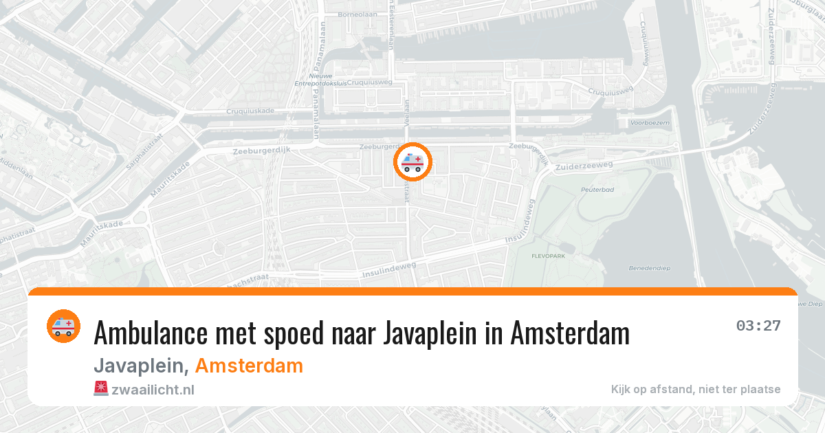 Ambulance met spoed naar Javaplein in Amsterdam — 26 jun 2026
