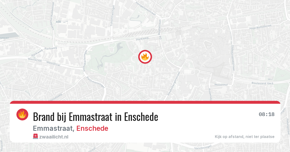 Brand bij Emmastraat in Enschede — 10 mei 2026