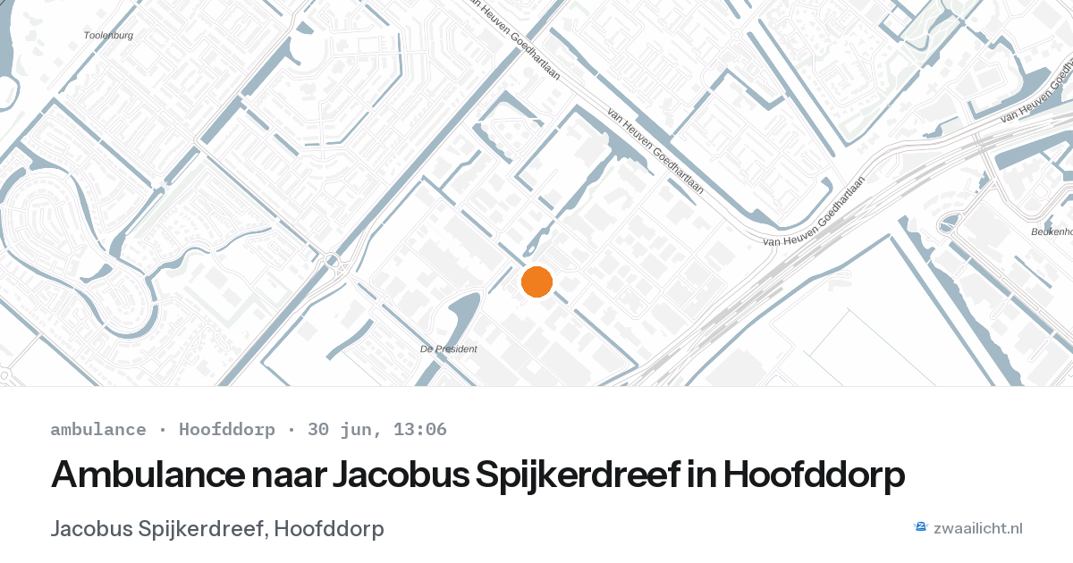 Ambulance naar Jacobus Spijkerdreef in Hoofddorp — 30 jun 2026