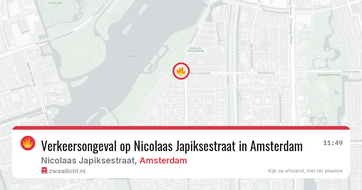 Verkeersongeval op Nicolaas Japiksestraat in Amsterdam — 26 mei 2026
