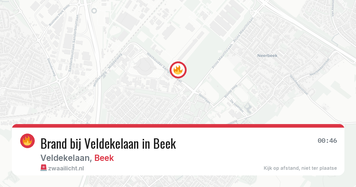 Brand bij Veldekelaan in Beek — 31 mrt 2026