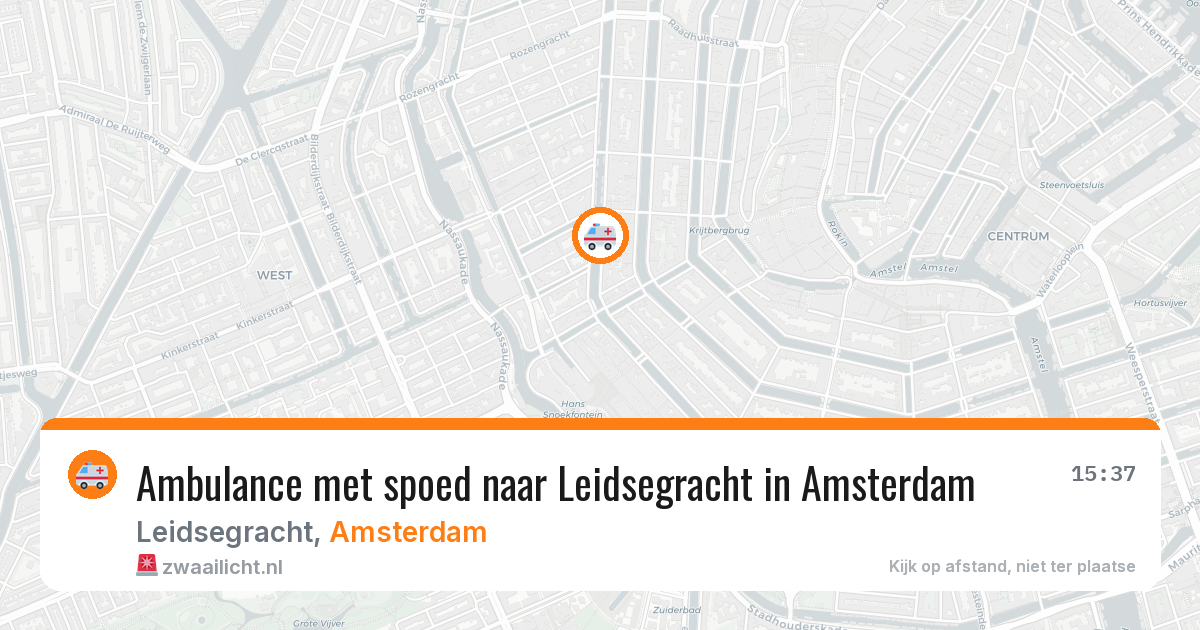 Ambulance met spoed naar Leidsegracht in Amsterdam — 24 mrt 2026
