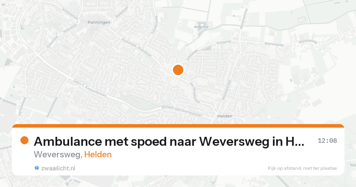 Ambulance met spoed naar Weversweg in Helden — 20 aug 2026