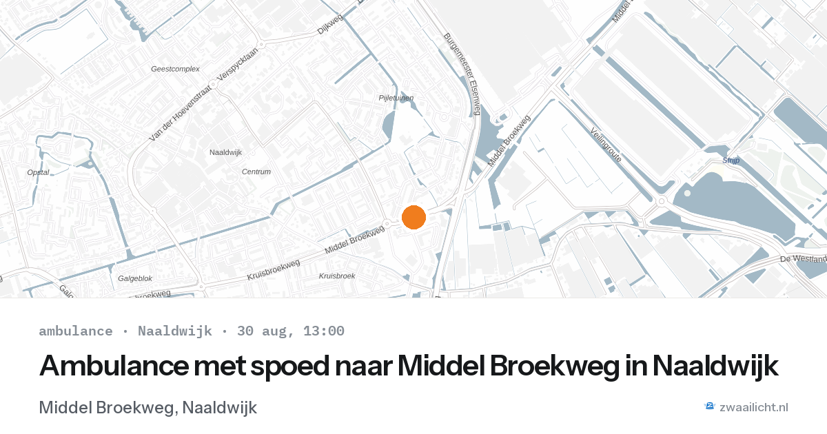 Ambulance met spoed naar Middel Broekweg in Naaldwijk — 30 aug 2026