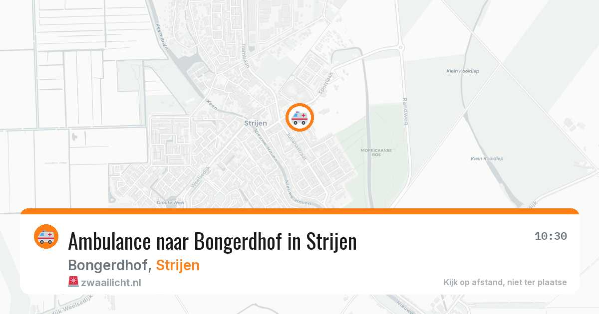 Ambulance naar Bongerdhof in Strijen — 9 aug 2026