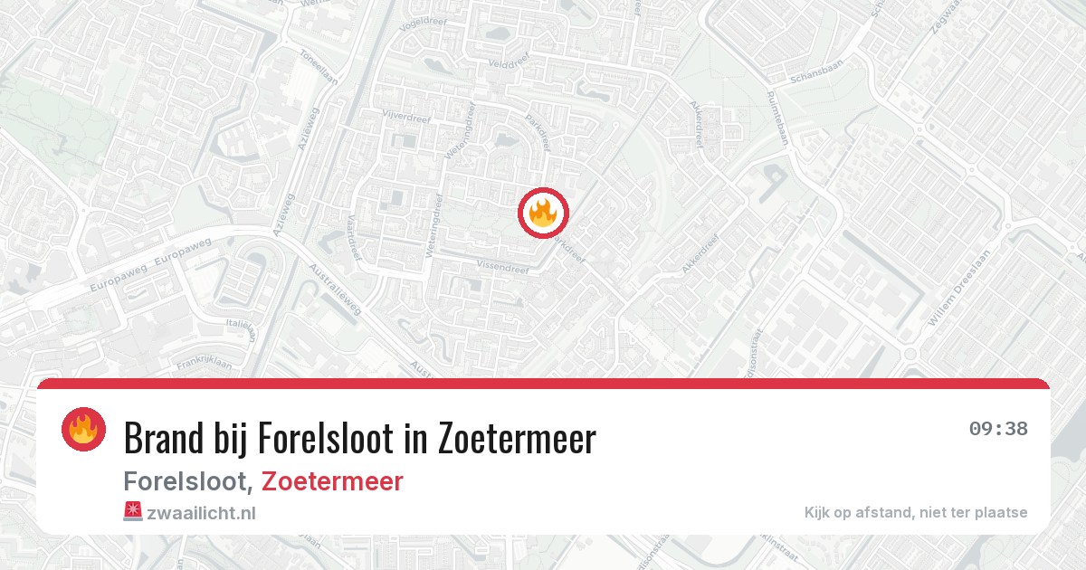 Brand bij Forelsloot in Zoetermeer — 31 jul 2026