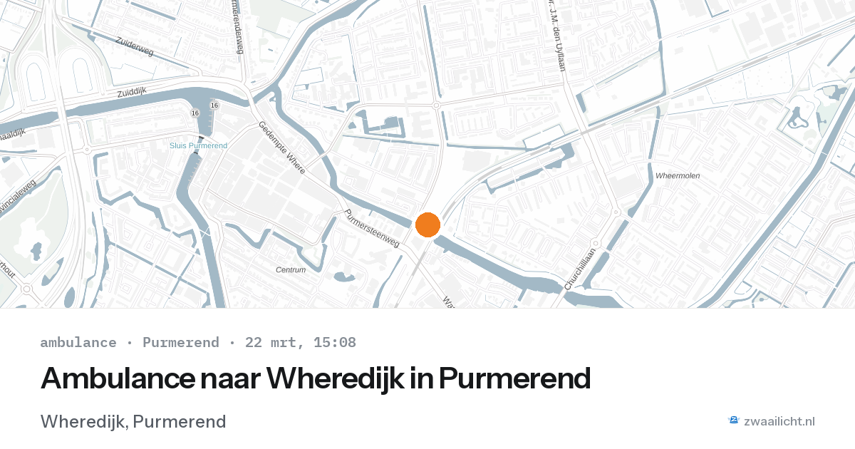 Ambulance naar Wheredijk in Purmerend — 22 mrt 2026