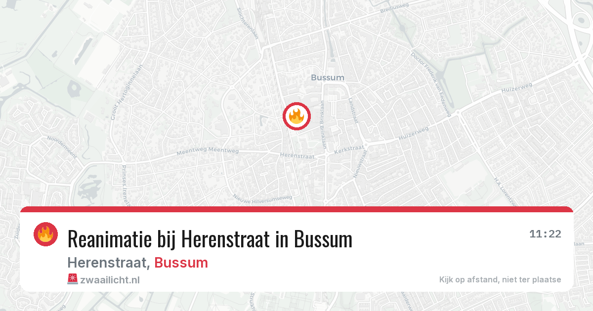 Reanimatie bij Herenstraat in Bussum — 26 mrt 2026