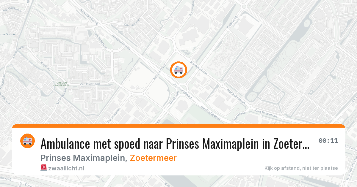 Ambulance met spoed naar Prinses Maximaplein in Zoetermeer — 23 apr 2026