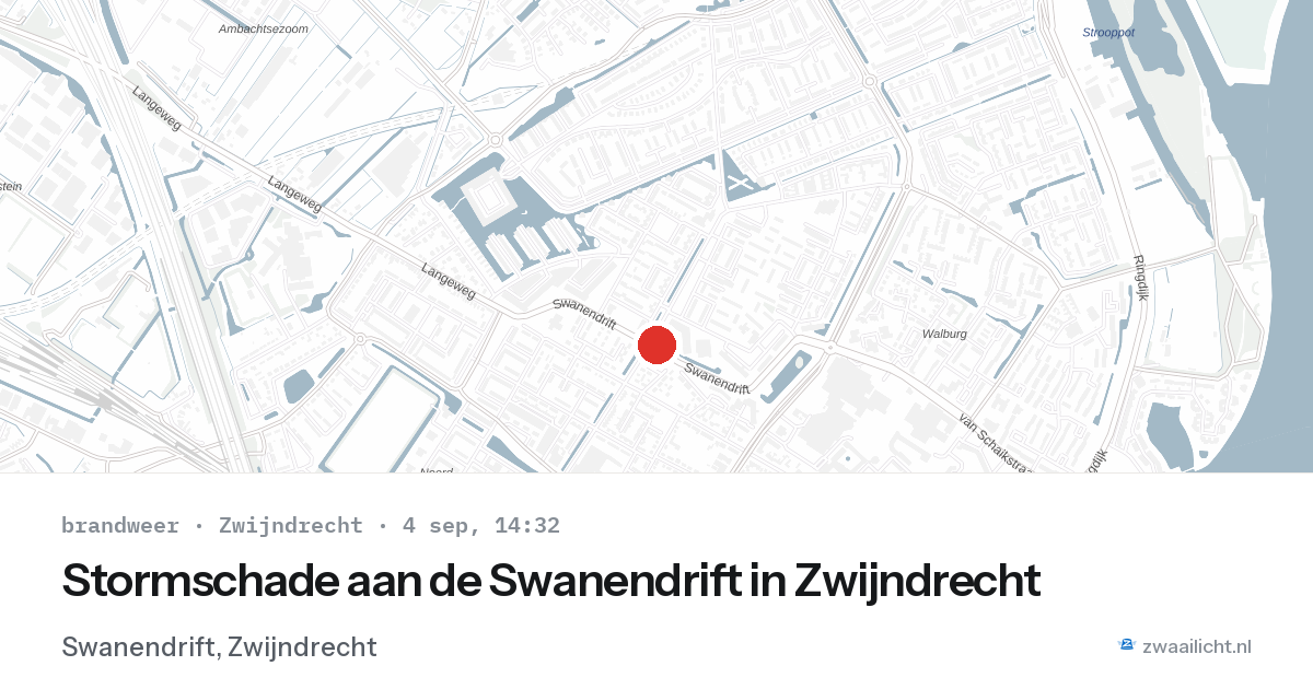 Stormschade aan de Swanendrift in Zwijndrecht — 4 sep 2026