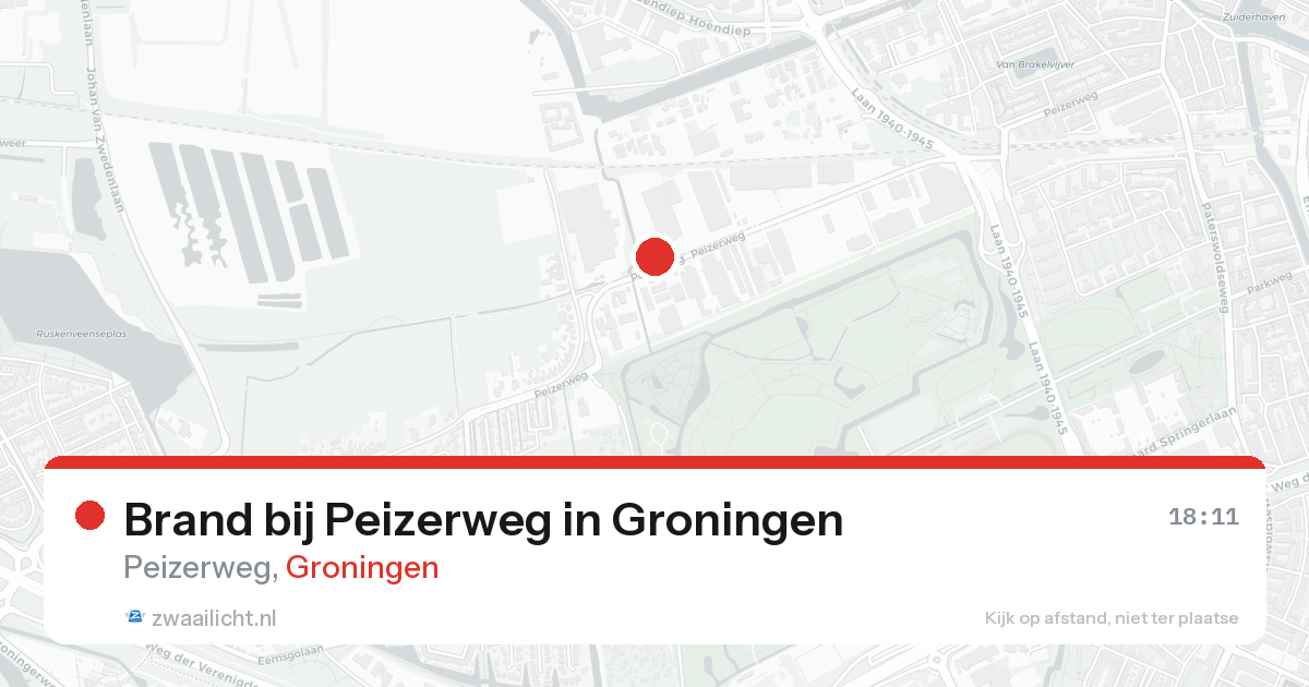 Brand bij Peizerweg in Groningen — 22 aug 2026