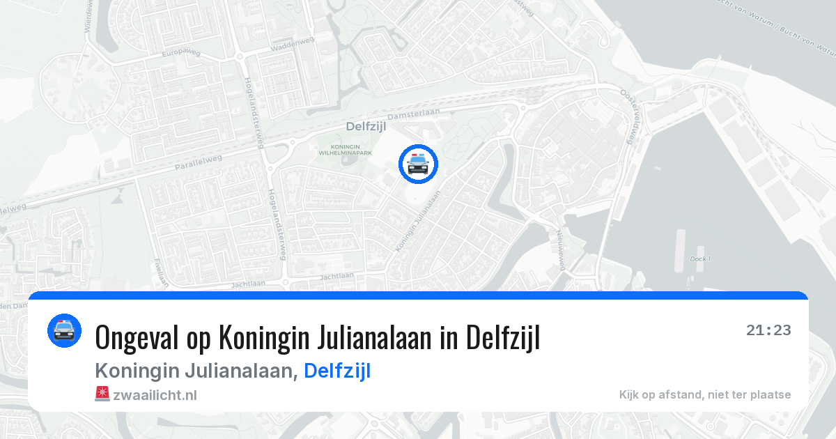 Ongeval op Koningin Julianalaan in Delfzijl — 20 mei 2026