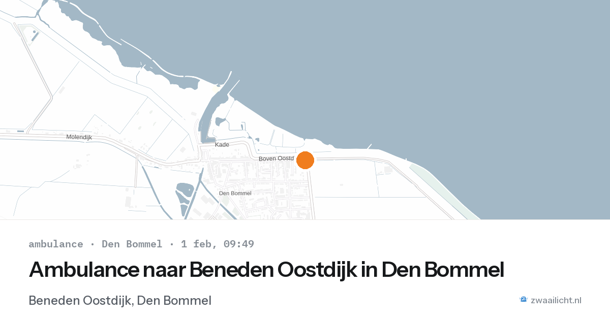 Ambulance naar Beneden Oostdijk in Den Bommel — 1 feb 2026