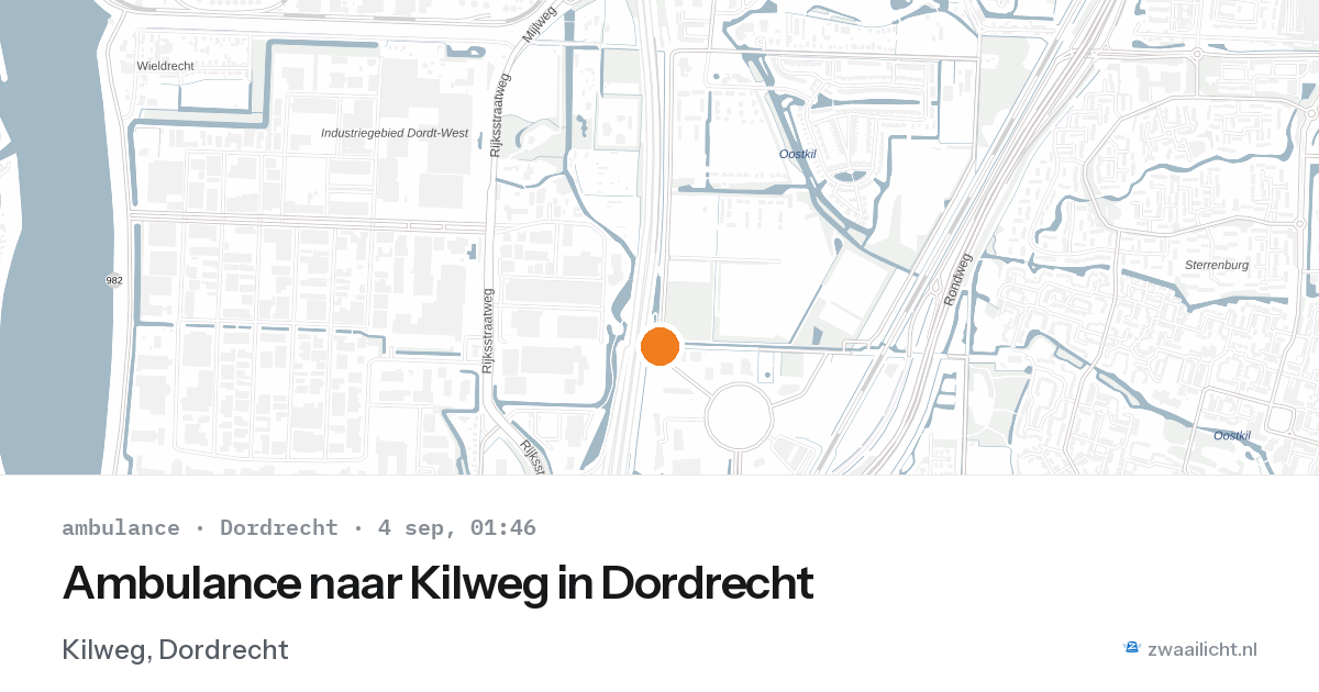Ambulance naar Kilweg in Dordrecht — 3 sep 2026