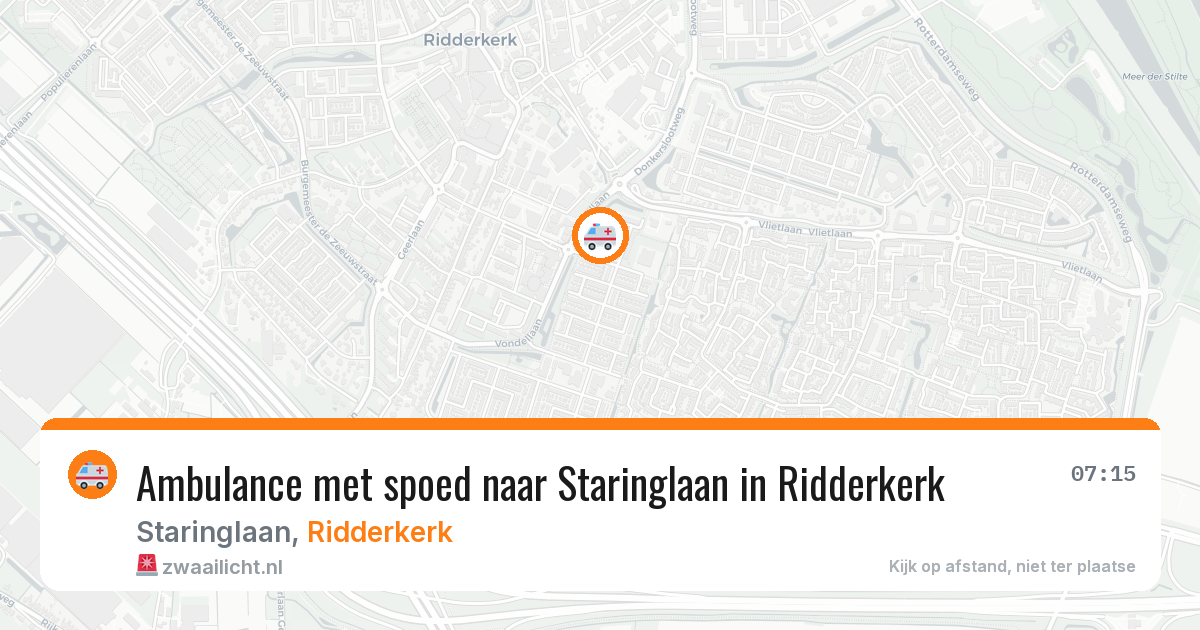 Ambulance met spoed naar Staringlaan in Ridderkerk — 1 jul 2026