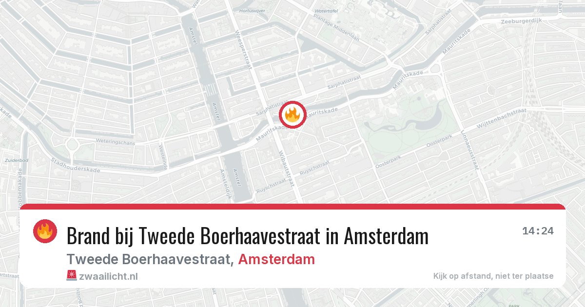 Brand bij Tweede Boerhaavestraat in Amsterdam — 6 jul 2026