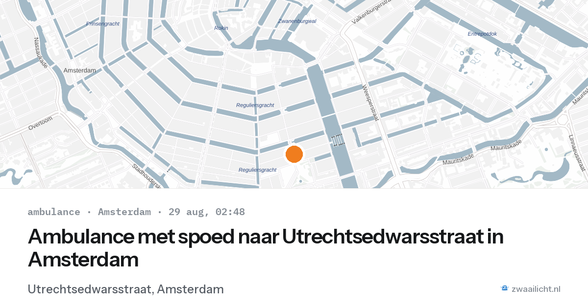 Ambulance met spoed naar Utrechtsedwarsstraat in Amsterdam — 29 aug 2026