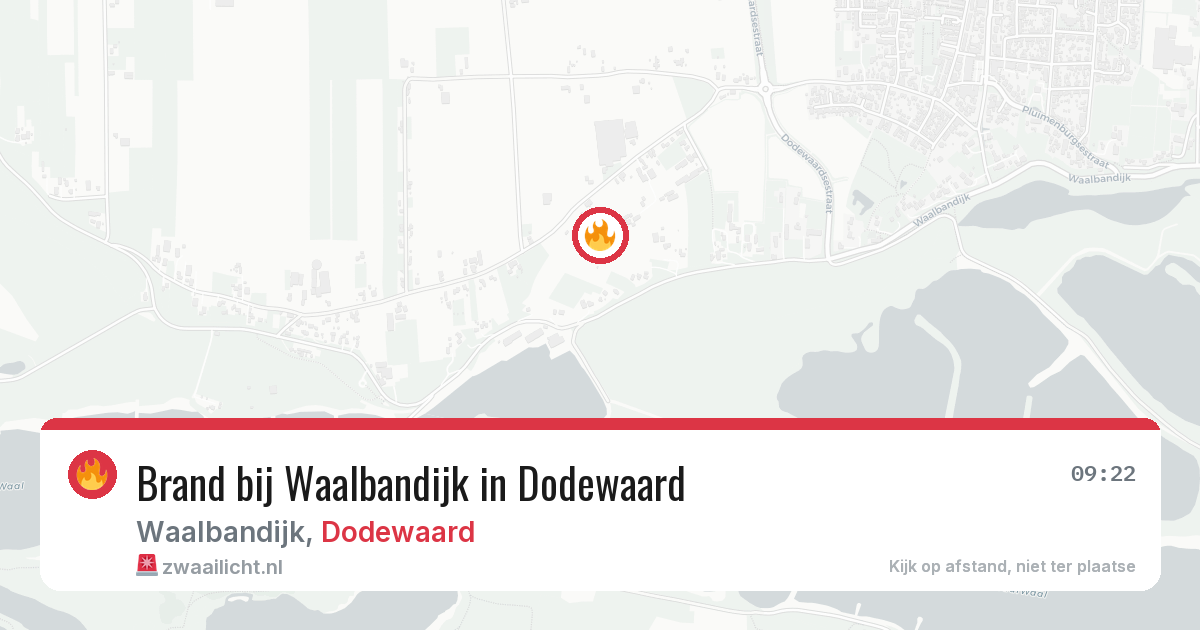 Brand bij Waalbandijk in Dodewaard — 24 mei 2026