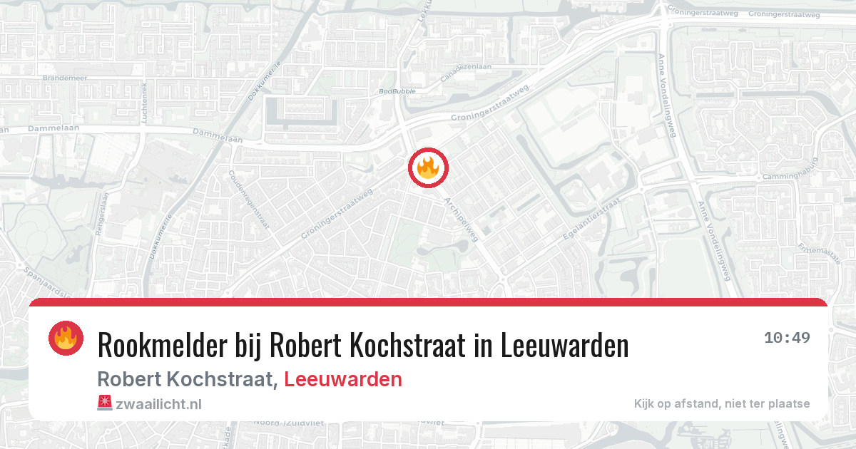 Rookmelder bij Robert Kochstraat in Leeuwarden — 4 aug 2026
