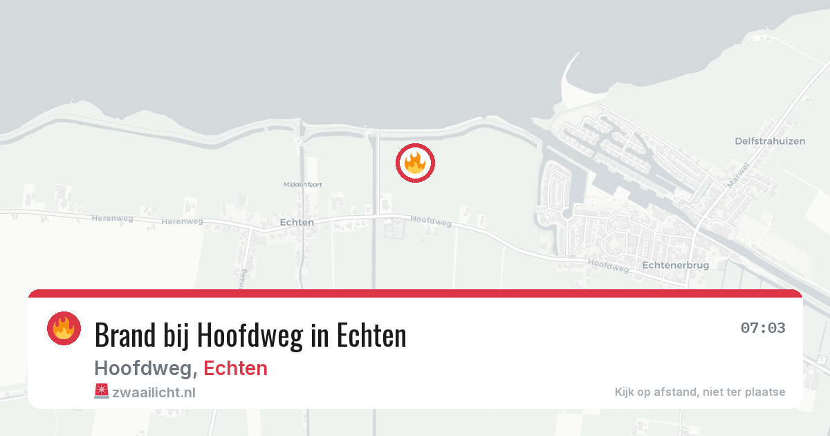 Brand bij Hoofdweg in Echten — 27 mei 2026