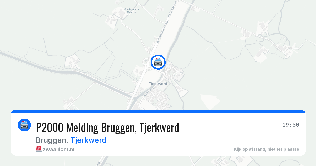 P2000 Melding Bruggen, Tjerkwerd — 25 jul 2026