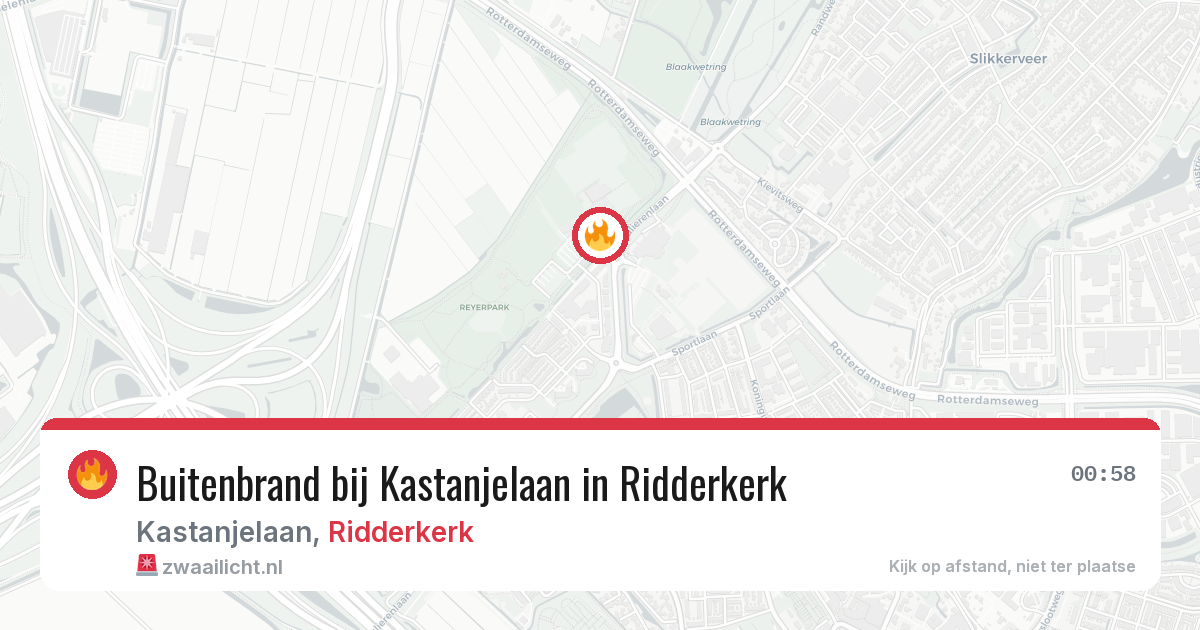 Buitenbrand bij Kastanjelaan in Ridderkerk — 27 mrt 2026