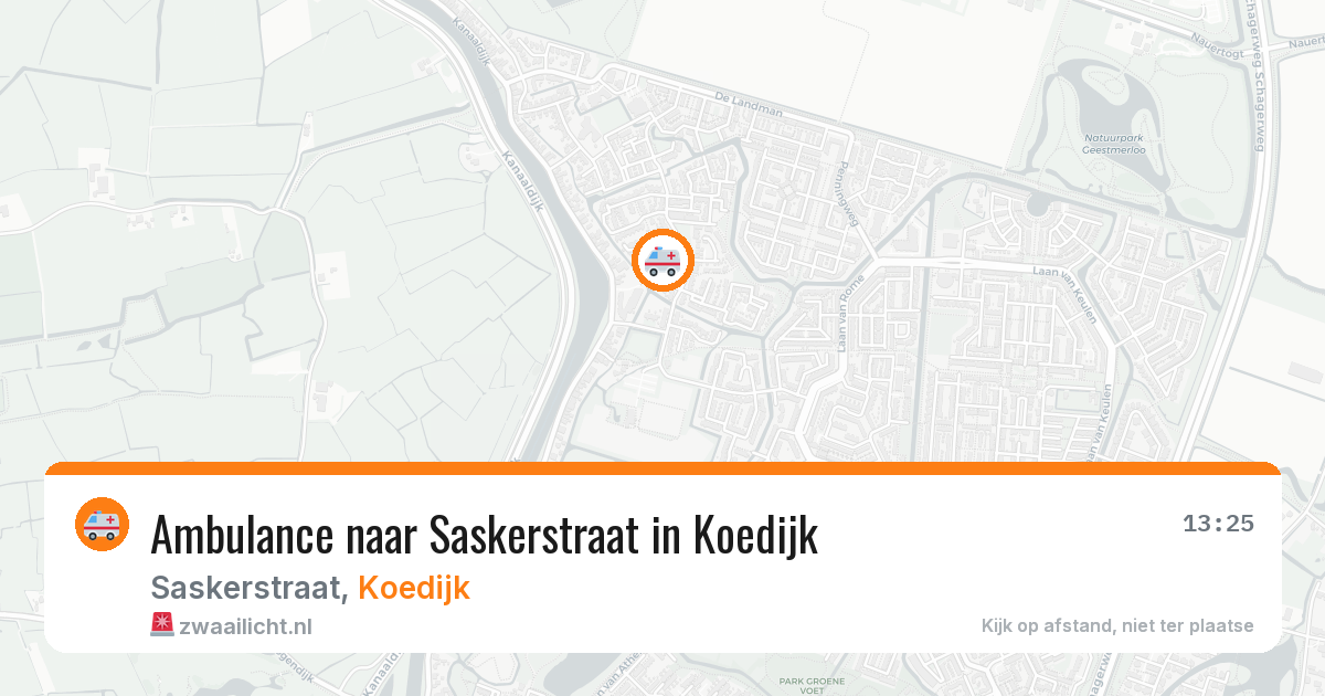 Ambulance naar Saskerstraat in Koedijk — 27 jul 2026
