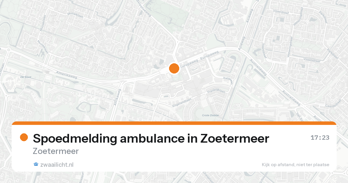 Spoedmelding ambulance in Zoetermeer — 17 aug 2026