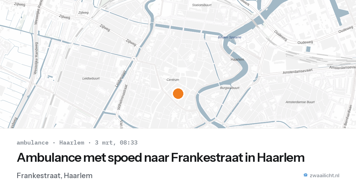 Ambulance met spoed naar Frankestraat in Haarlem — 3 mrt 2026