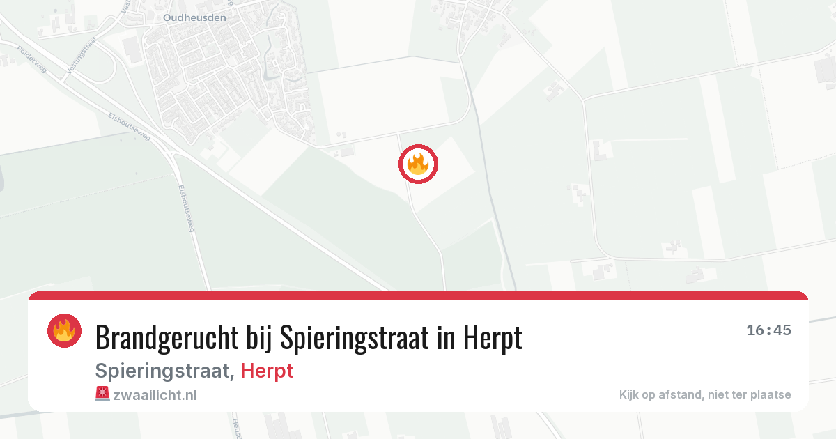 Brandgerucht bij Spieringstraat in Herpt — 8 mrt 2026