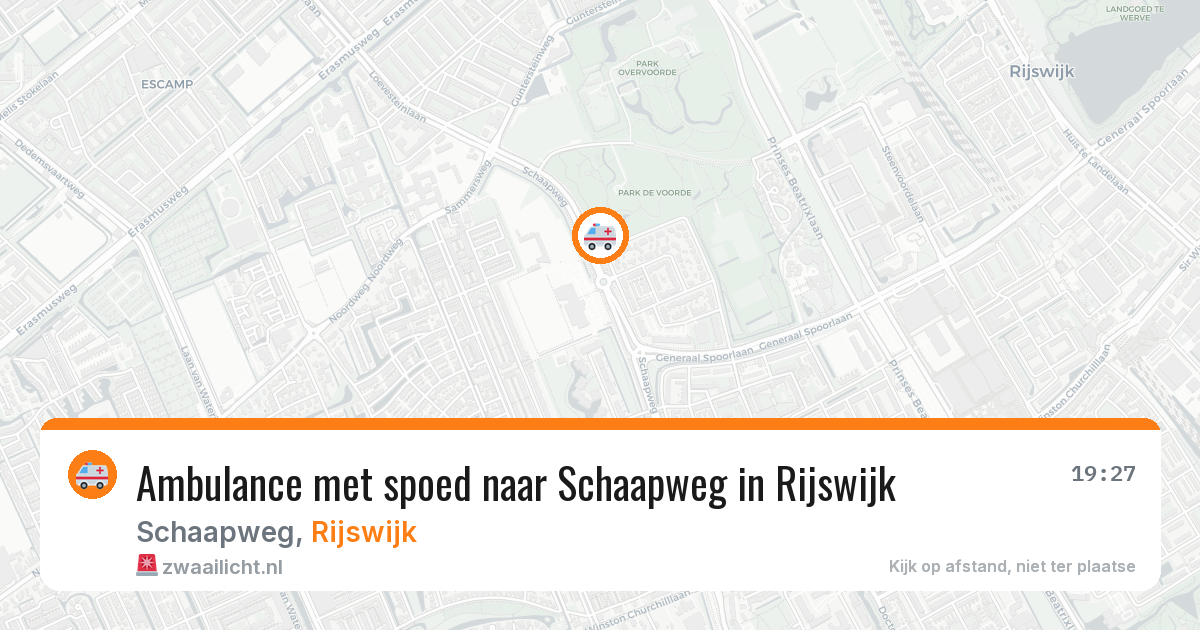 Ambulance met spoed naar Schaapweg in Rijswijk — 14 aug 2026