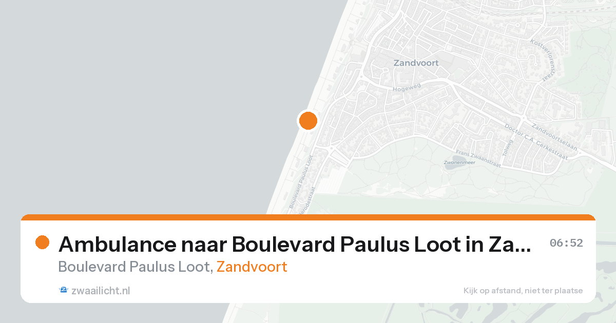 Ambulance naar Boulevard Paulus Loot in Zandvoort — 15 aug 2026