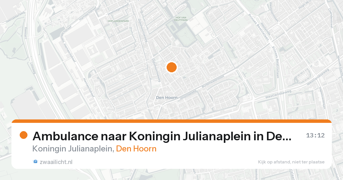 Ambulance naar Koningin Julianaplein in Den Hoorn — 18 aug 2026