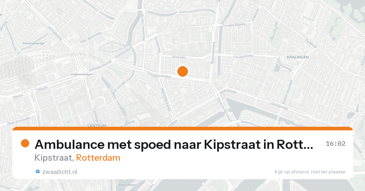 Ambulance met spoed naar Kipstraat in Rotterdam — 21 aug 2026