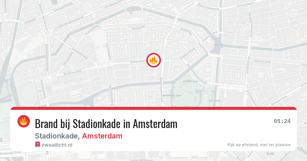 Brand bij Stadionkade in Amsterdam — 14 apr 2026